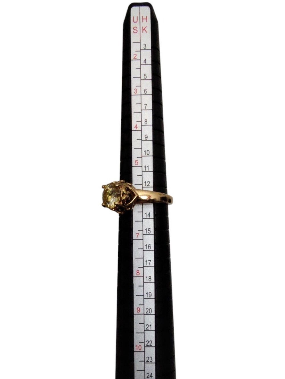 JTV Moissanite Fire® Yellow 1.90ct Diamond Equivalent Weight Ring Size 6 - Picture 5 of 10